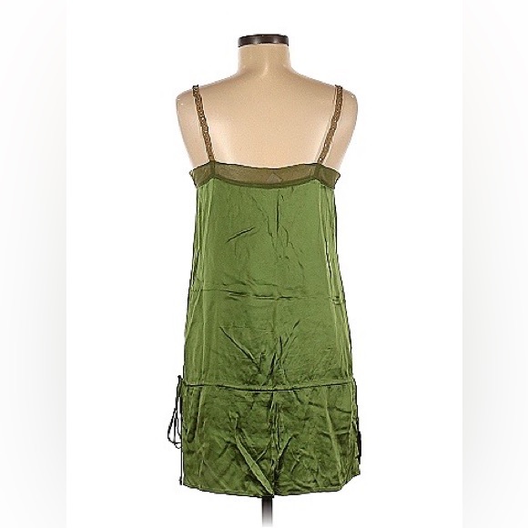 REBECCA TAYLOR size 8 green silk and lace mini dress in excellent condition - Picture 2 of 7